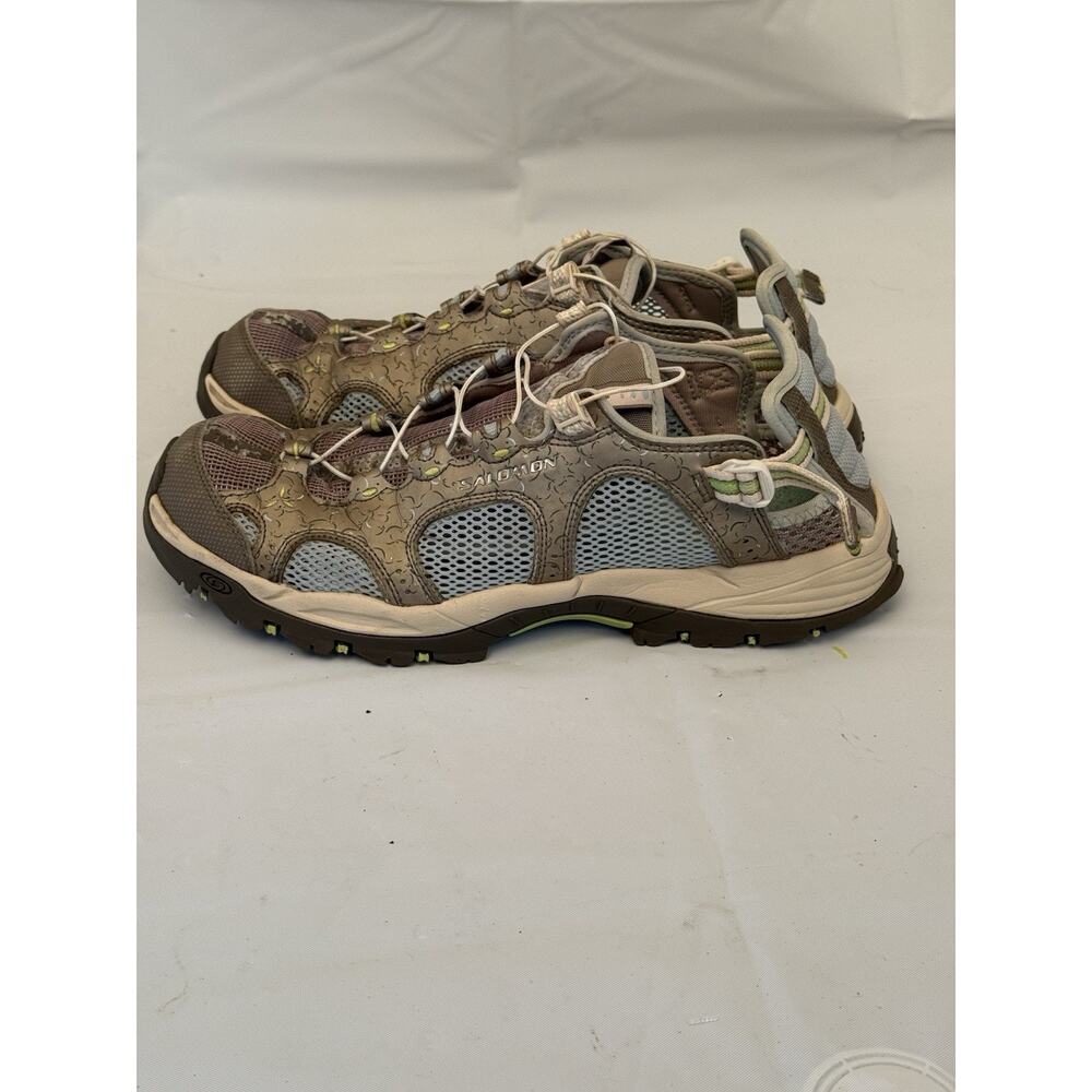 Salomon Shoes Techamphibian 127887 Womens Sz 10 Tan Aqua Hiking Sport Water